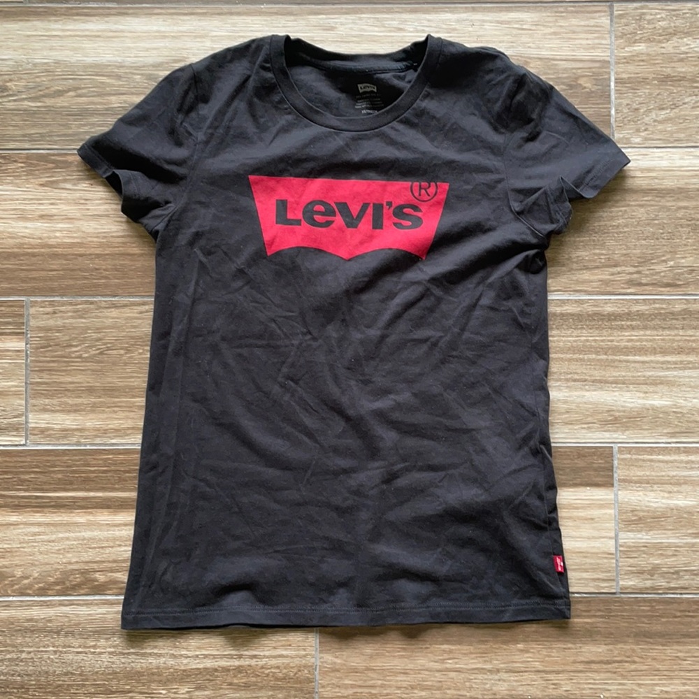 Black and red t-shirt. Never worn